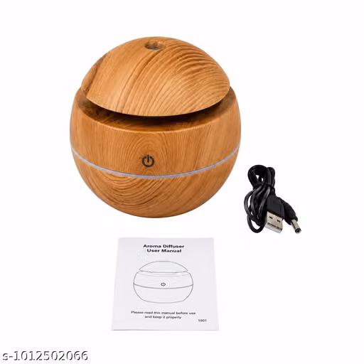 USB Ultrasonic Aroma Diffuser Humidifier with LED Night Light | Wood Grain Essential Oil Diffuser