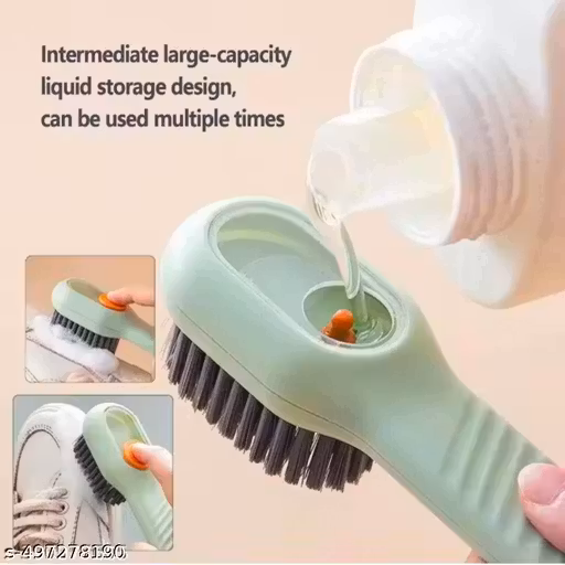 Automatic Liquid Shoe Cleaning Brush with Built-in Soap Dispenser | Multifunctional Shoe & Clothes Cleaning Brush