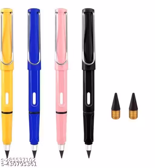 Inkless Eternal Everlasting Pencil with Replaceable Head | Infinite Writing Pencil Set (Pack of 4)