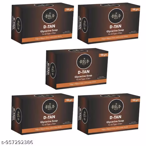 Bold Man D Tan Soap Pack of 5 | Anti Tan Bath Soap for Men | Deep Cleansing & Refreshing Soap Bar | Removes Dirt, Oil & Pollution Build-Up | Daily Grooming Essential