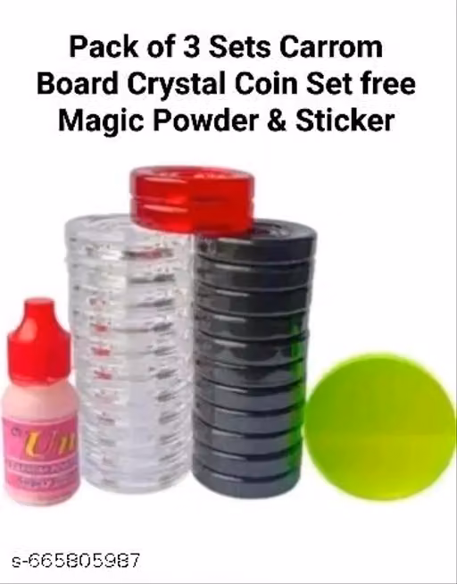 3 Combo Pack Carrom Board Coins Set | 20 Pieces Each Pack Total 60 Carrom Coins for Indoor Games