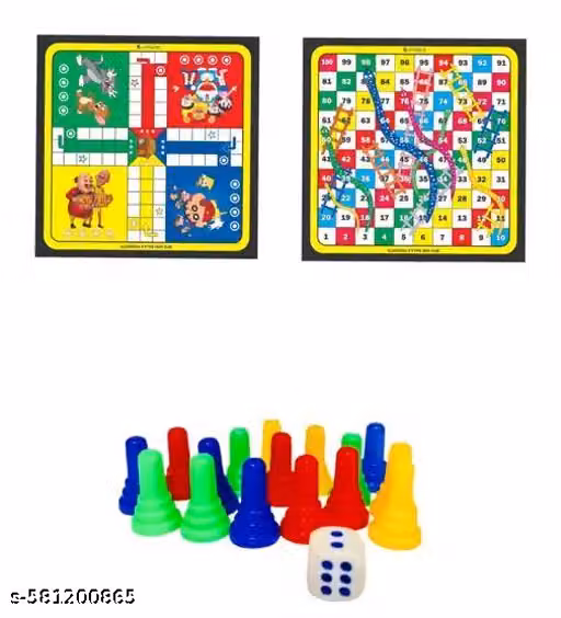 Ludo & Ladder Board Game with Ludo Coins Set | Classic Snakes & Ladders Indoor Game for Kids & Family