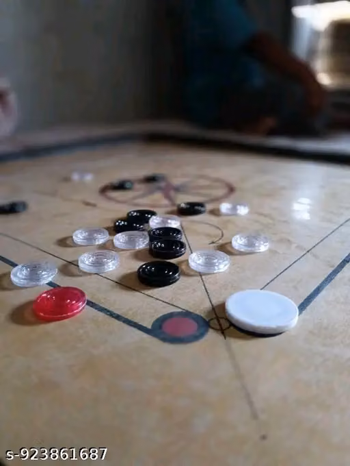 Carrom Board Unique Coins Set with Sticker & Magic Powder | Premium Carrom Accessories for Indoor Games