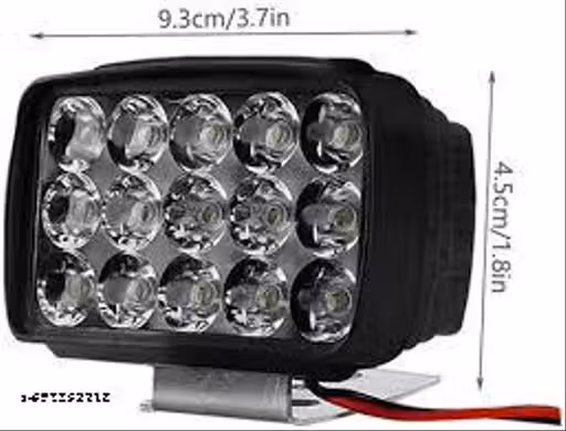 RS BROTHERHOOD 15 LED Fog Light 12V Power, Fog Head Lamp Waterproof, Bar Light Off-Roading Universal For All Bikes, Motorcycle, Scooty (Pack of 2, Free On/Off Switch, White)