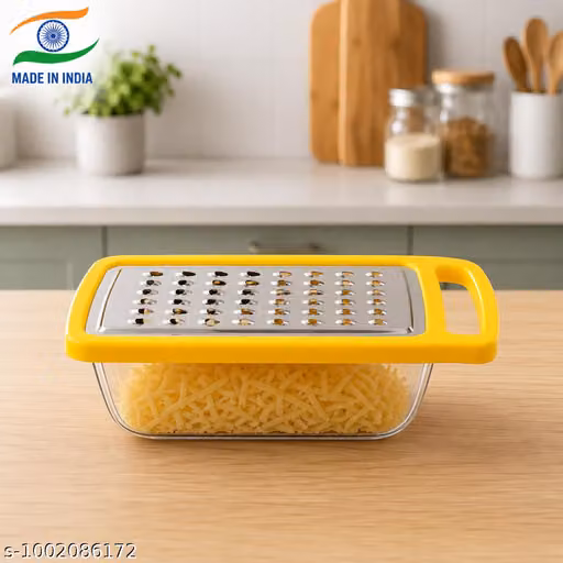 Vegetable & Cheese Grater with Storage Container (Yellow)