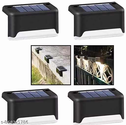 Backyard Patio Pathway Solar Deck Light | Solar Stair Lamp Outdoor Garden Light Set (Free Standing Pack of 4)