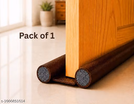 Door Draft Stopper Under Door Seal Strip | Dust, Insect & Noise Blocker | Flexible Foam Door Bottom Seal | Brown | Pack of 1