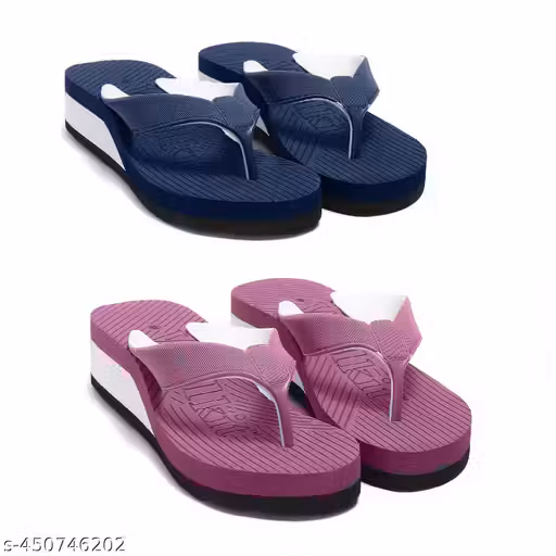 Sleek and Supportive: Women's Flip Flops for All-Day Wear (Pack of 2)