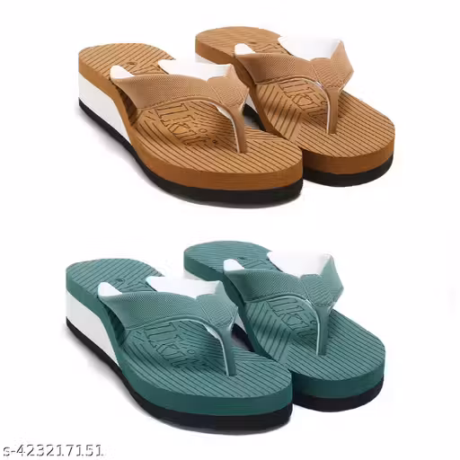 Walkit Daily use Casual wear Hawaii chappal slipper flip flop for women and girls pack of 2