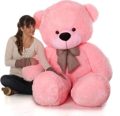 Premium Quality Huggable Teddy Bear 150 cm (5 Feet) | Soft Plush Stuffed Toy in Baby Pink Color for Kids & Gifting