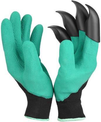 Gardening Gloves, Garden Gloves with Right Hand Fingertips ABS Claws for Pruning, Digging & Planting, One Pair