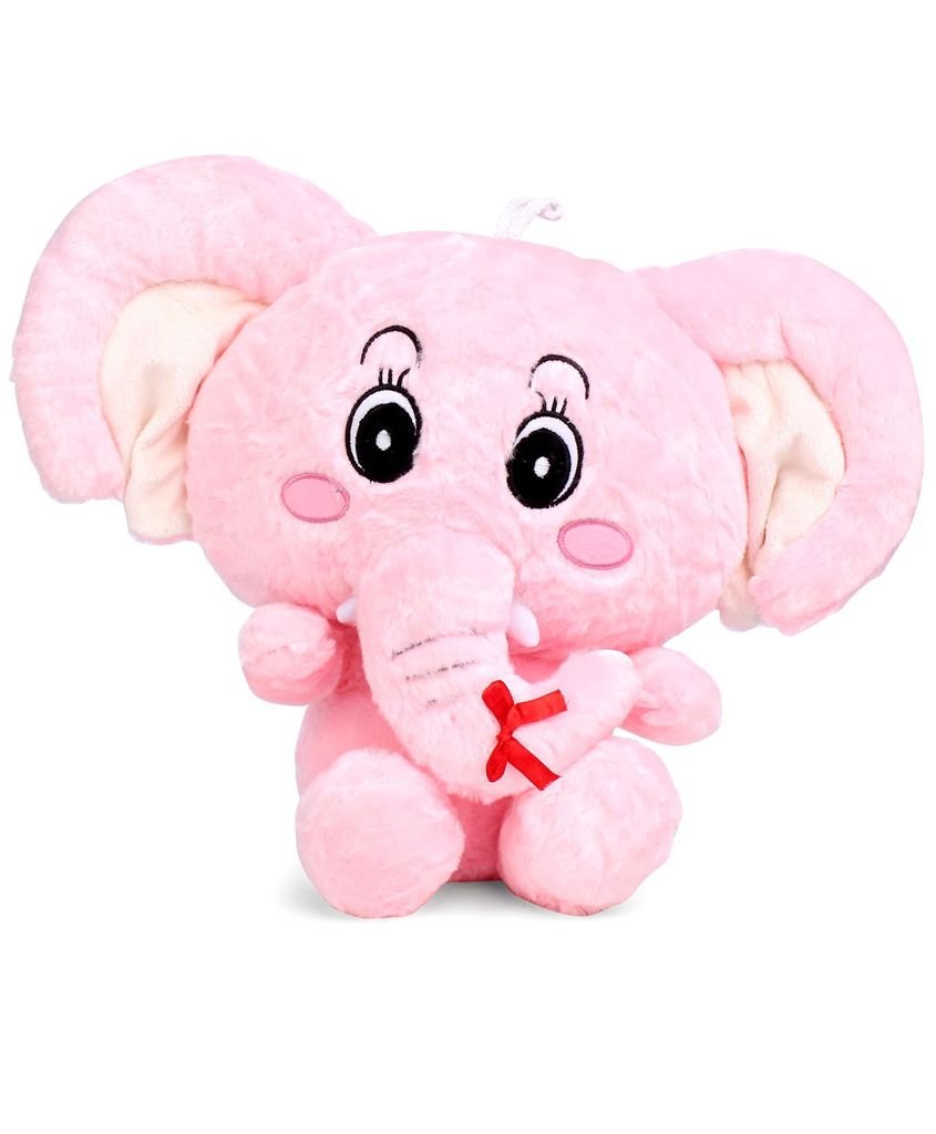 Baby Elephant Soft Toy 32 cm | Pink Cute Big Ear Plush Stuffed Elephant Toy for Kids & Gifting