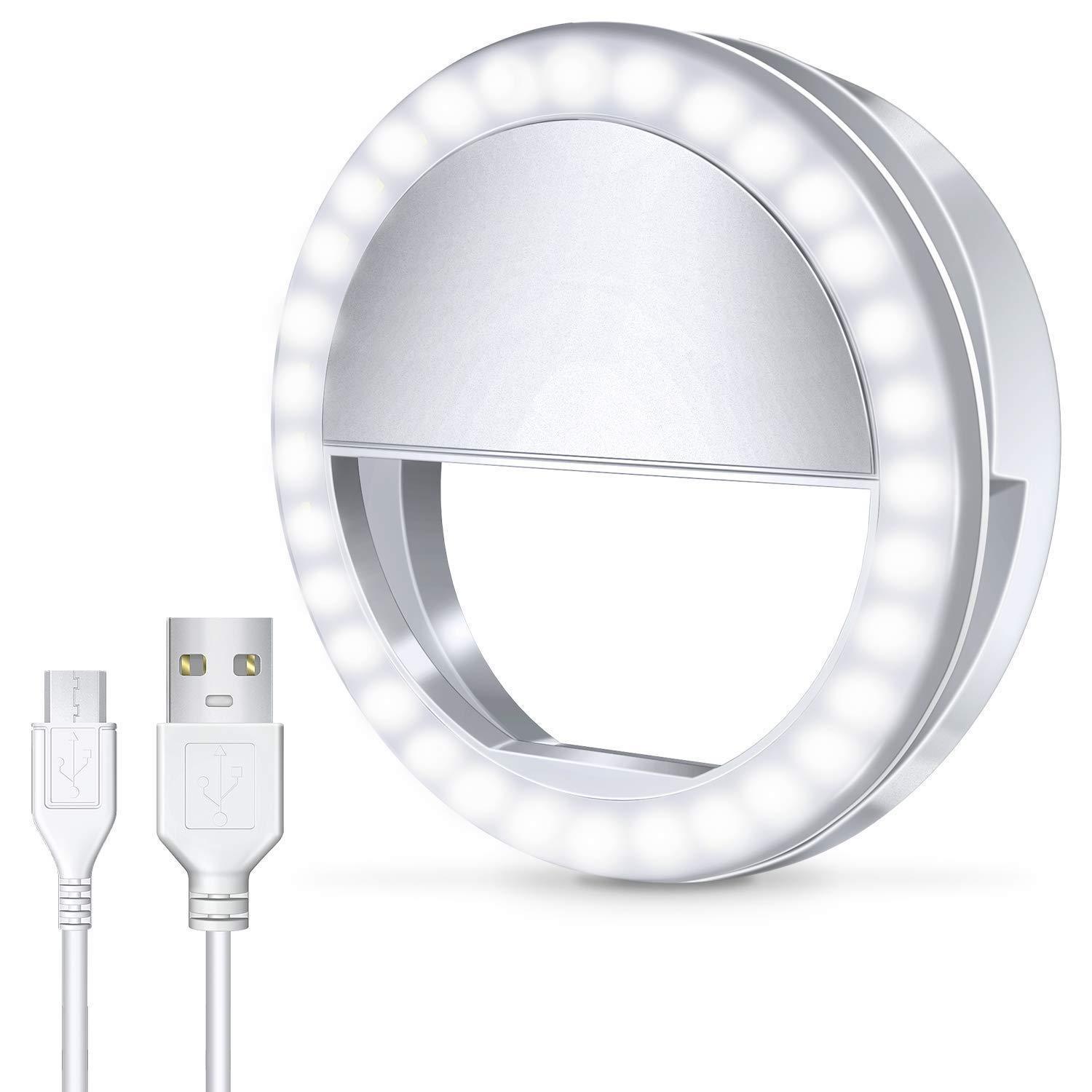 Selfie Enhancing Rechargeable Ring Light with 3 Level of Brightness for Photography Video Calling (Smart Phones Laptop Tablet) 36 LED