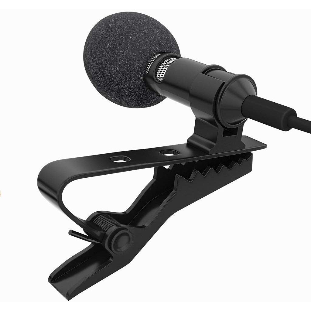 Clip On Mini Lapel Mic Mike Lavaliere Microphone / collor 3.5mm mike (Black)