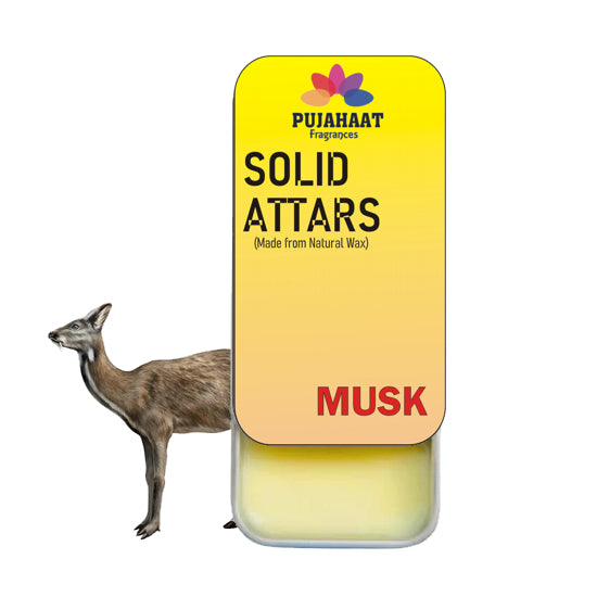 Pujahaat Musk Premium Fragrance | Solid Attar for Men & Women | Alcohol Free | Strong lasting fragrance - Musk