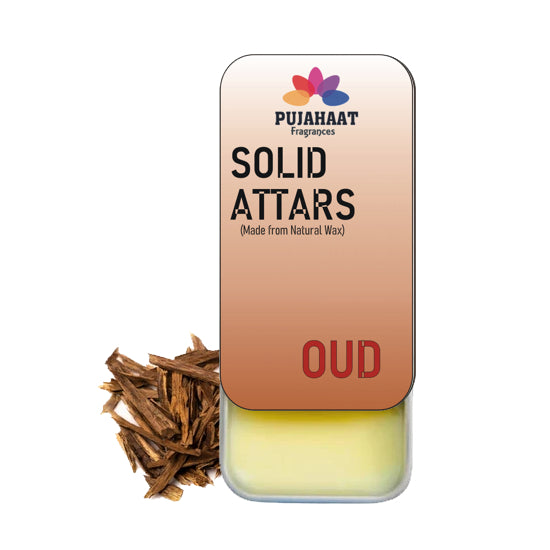 Pujahaat Oud Premium Fragrance | Solid Attar for Men & Women | Alcohol Free | Strong lasting fragrance - Oud