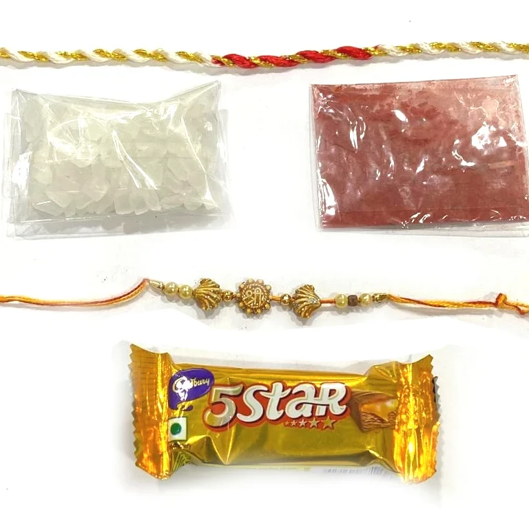 Traditional Handmade Shri Rakhi Raksha bandhan Chocolate combo - Beautiful Rakhi RK12