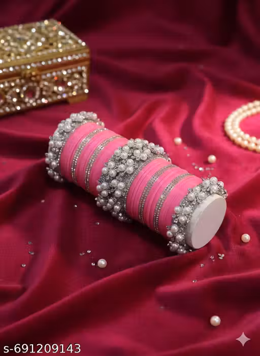 Trendy Pearl Bridal Chooda Set | Elegant Pearl Work Chudi Set for Bride & Women | Both Hand Wedding Chooda Set