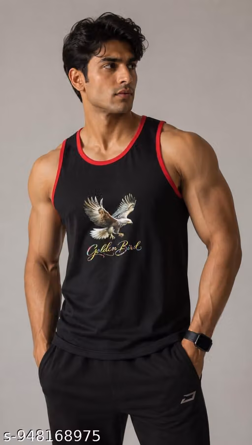 Red and black gym vests