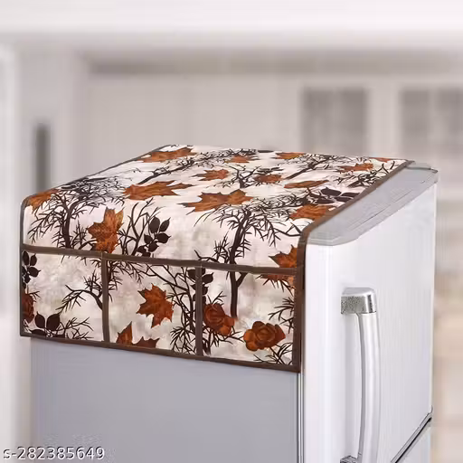 HD Premium Quality Fridge cover for Top with 1 Pec of handle and 3 pec of Fridge Mats - Set of 5 piece
