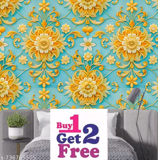 FREE FREE FREE :- Home Decoration, 100x40 CM Pack Of 3 vinyl Wallpaper Sticker for Home Decor items Peel & Stick Room home decoration items for Kitchen /office/living room/bedroom/hall/shop/wallpaper design (PACK OF 3)