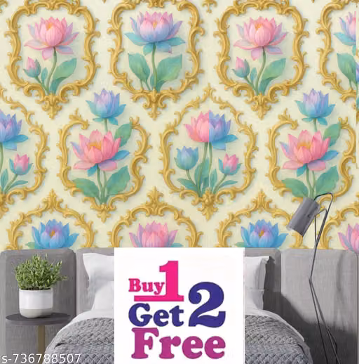 FREE FREE FREE :- Home Decoration, 100x40 CM Pack Of 3 vinyl Wallpaper Sticker for Home Decor items Peel & Stick Room home decoration items for Kitchen /office/living room/bedroom/hall/shop/wallpaper design (PACK OF 3)