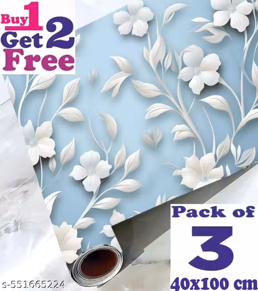 SUNRISES WALLPAPERSelf Adhesive Wall Stickers For Kitchen 100x40 CM Pack Of 3 Kitchen Wallpaper Waterproof Wall Sticker | Kitchen Shelf Stickers for Home | Kitchen Wall Stickers Oil Proof (Wall Texture) Wallpaper for Walls of Kitchen | Bedroom & Living Ro