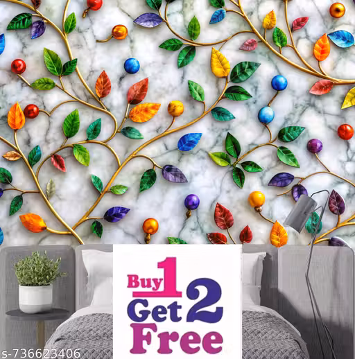 FREE FREE FREE :- Home Decoration, 100x40 CM Pack Of 3 vinyl Wallpaper Sticker for Home Decor items Peel & Stick Room home decoration items for Kitchen /office/living room/bedroom/hall/shop/wallpaper design40x100 CM (PACK OF 3)
