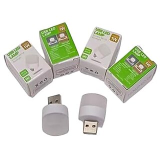 Pack of 5) Joy Guru LED Mini Bulb 1 W | Eye Protection Portable Lamp for Reading, Working on PC, Laptop, Bedroom Light Color - White_Play-3692