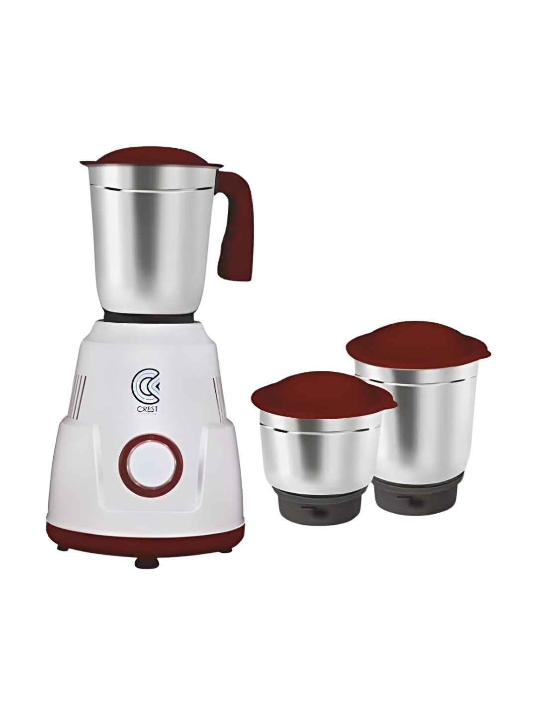 Powerpro Red Stainless Steel Anti Skid Feet 3 Jars Wet and Dry Grinder-550W