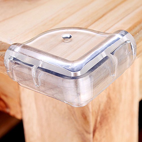 Baby Safety Furniture Corner Edge Guard | Silicon, Double Layer, L Shape (Transparent)-[set of 4]