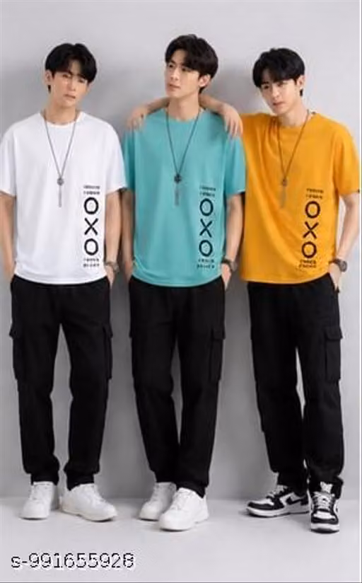 Men's Premium Combo Pack of 3 Round Neck Half Sleeve T-Shirts