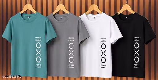 Men's Plain Round Neck Half Sleeve T-Shirts Combo Pack of 4 | Everyday Comfort