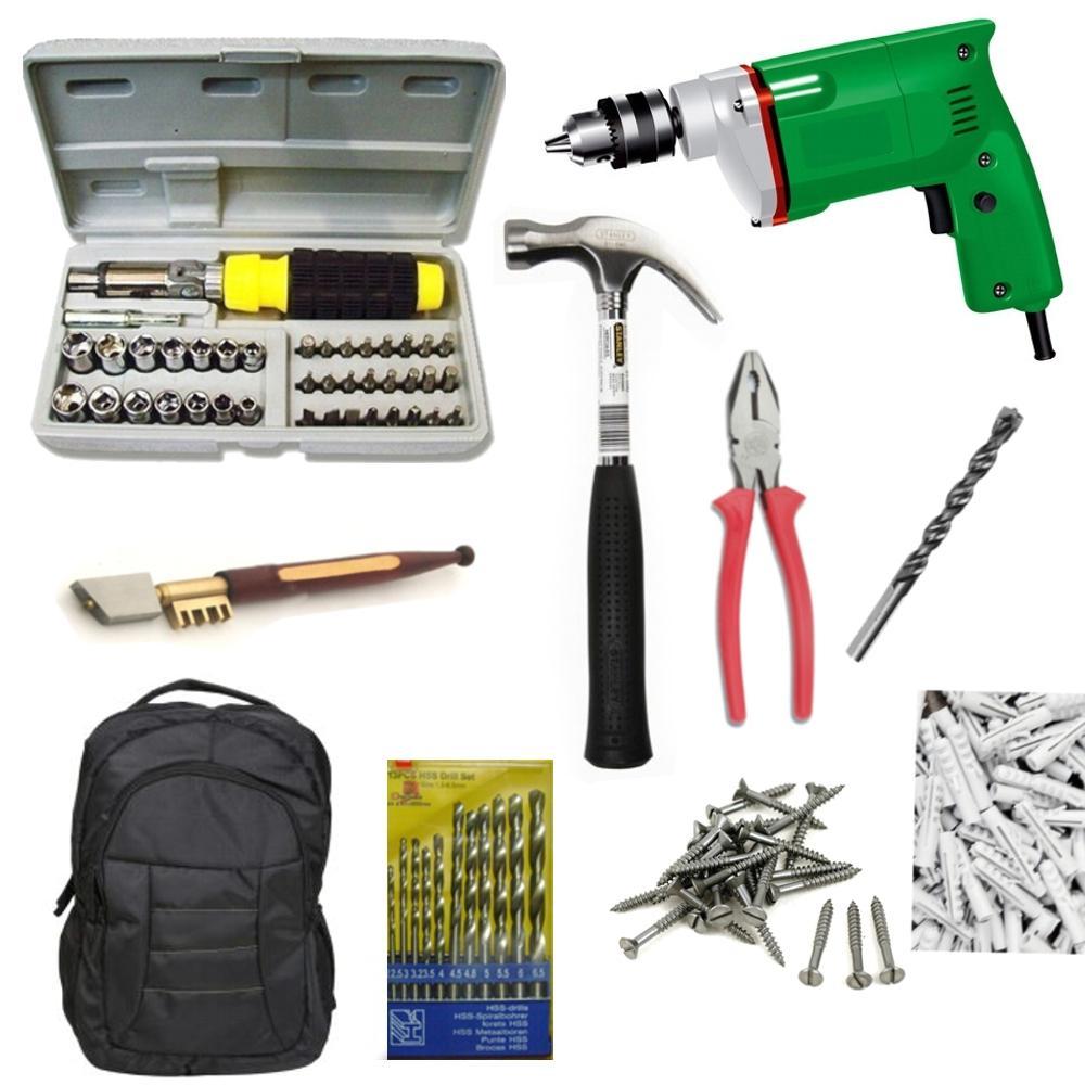 Power Tools Kit | 210 Pcs GBT Drill Machine Combo Tool Kit for Home Repair & Professional Use