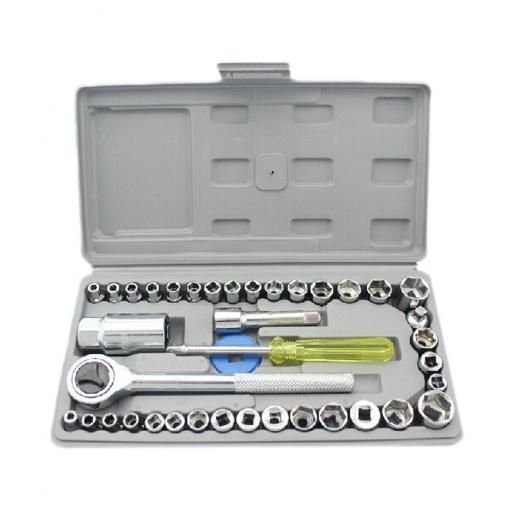 40 Pcs Multipurpose Socket Wrench Set | 1/4 Inch Ratchet Handle Tool Kit for Repair Work