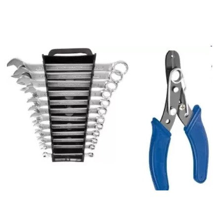 Hand Tool Set - 12pcs Combination wrench Spanners set + Wire cutter