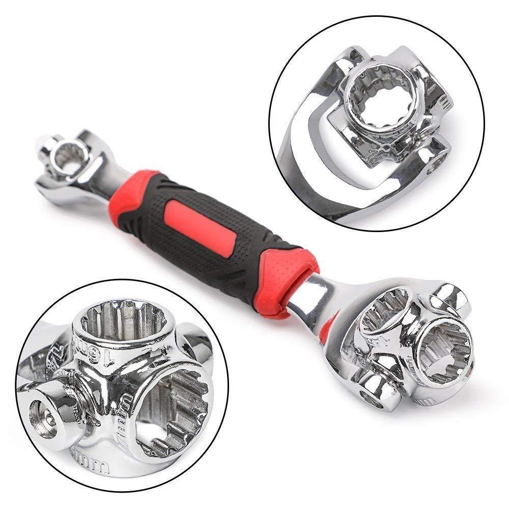 48 in 1 Socket Wrench Multifunction Universal Tool with Spline Bolts 360 Degree Revolving Spanner