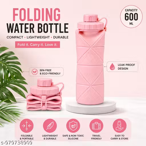Silicone folding water bottle