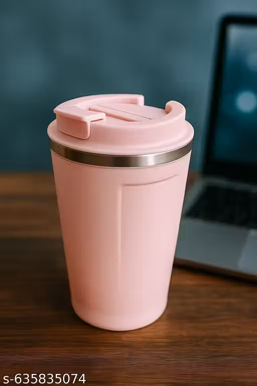 Premium Pink Stainless Steel Coffee Mug | Double Wall Insulated | 375ml | Leak-Proof & Travel Friendly