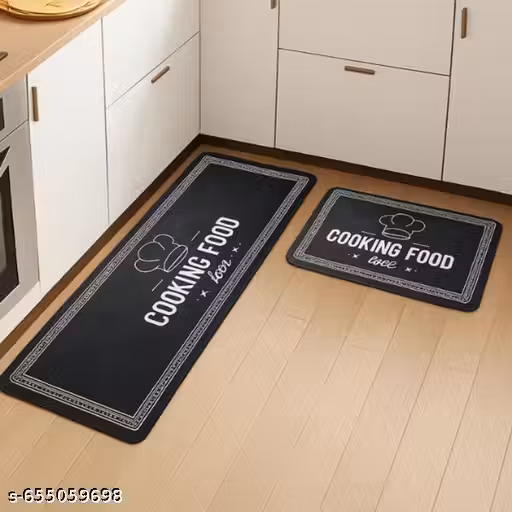 Microfiber Kitchen Mats for Floor Set of 2 Pcs | Non-Skid, Soft Absorbent Rugs for Kitchen, Laundry, and Hallway (120 * 40 cm, 40 * 60 cm) C-FOOD