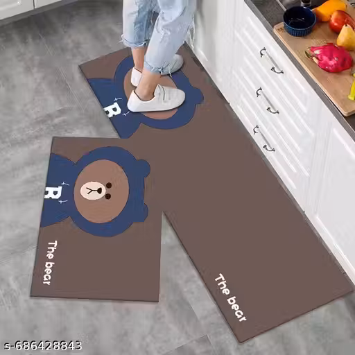 Kitchen Mats for Floor Anti Slip Waterproof Feet Comfort Kitchen Runner Floor Mat Standing Desk Mat Floor Mats for Kitchen, Set of 2