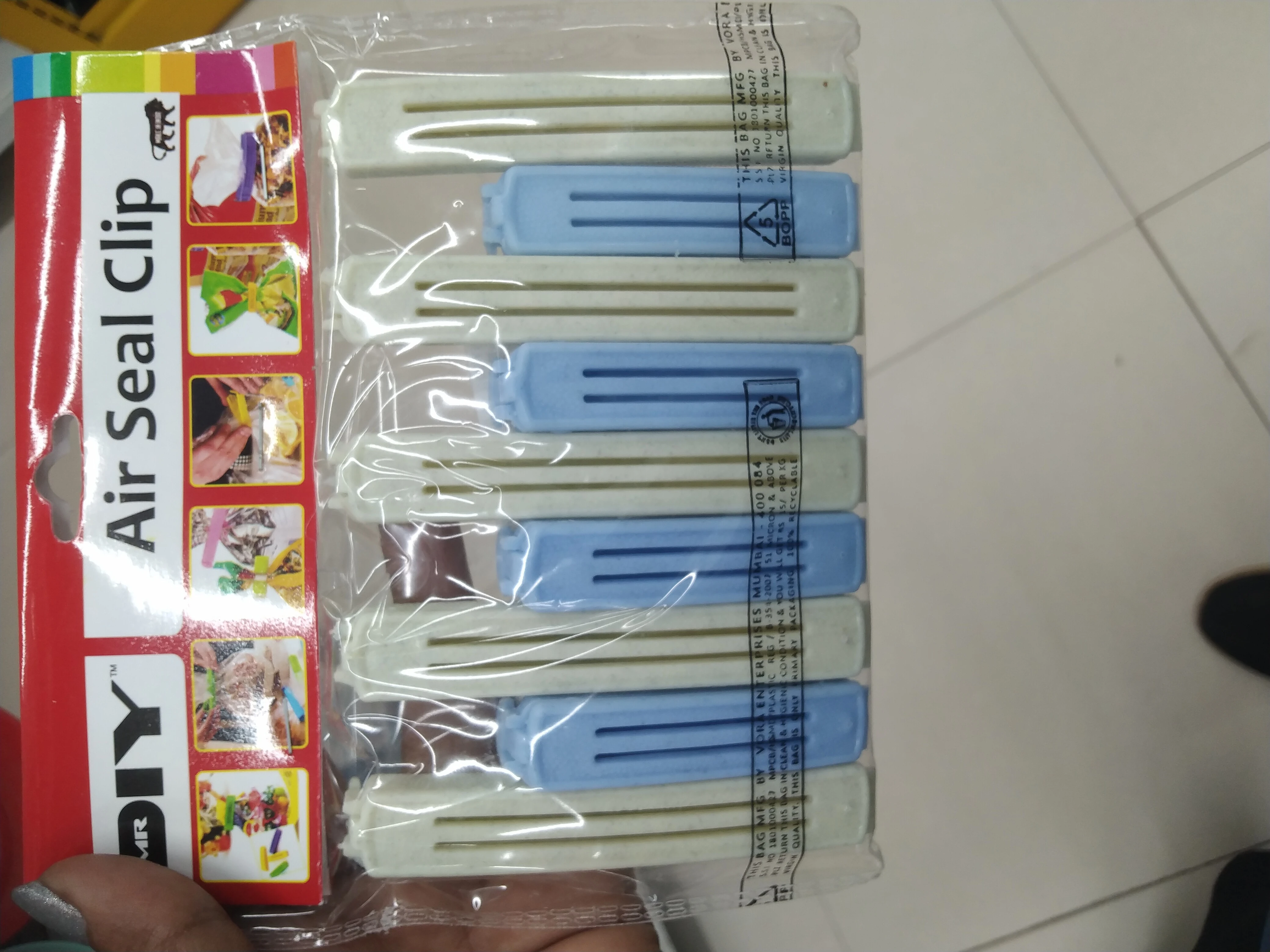 AIR SEAL CLIPS FOR KITCHEN | FOOD STORAGE BAG CLIPS | REUSABLE & EASY TO USE | PACKET SEALING CLIPS