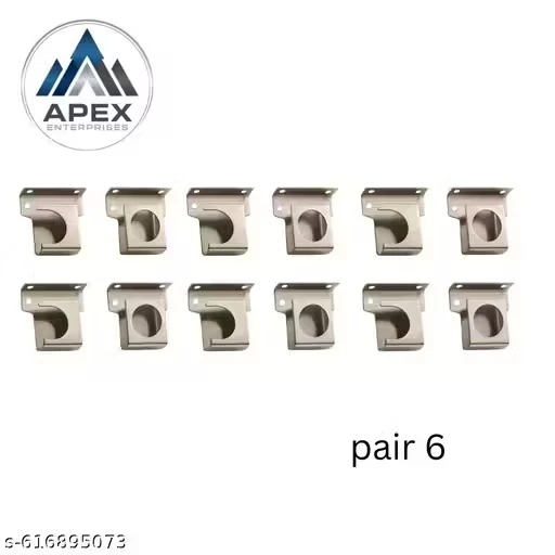 Fixzo Curtain Rod Bracket, 25 mm Stainless Steel Solid Universal Wall to Wall Bracket for Door and Window, Complete Fittings, Pack of 6 Pair (12 Pcs)