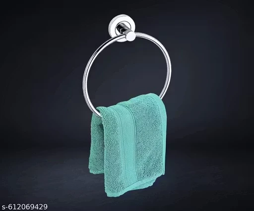 Fixzo Towel Ring, Stainless Steel Round Towel Holder for Bathroom, Wash Basin & Napkin Hanger, Chrome Finish, Silver, Pack of 1