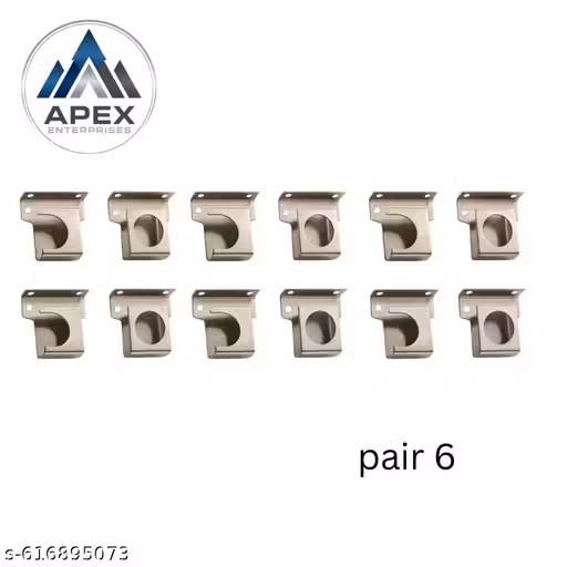 Fixzo Stainless Steel Solid 25 mm Curtain Rod Universal Wall to Wall Bracket for Door & Windows with Complete Fittings, Pack of 6 Pair (12 Pcs)
