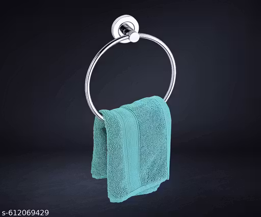 Fixzo Stainless Steel Towel Ring for Bathroom, Wash Basin, Napkin & Towel Hanger, Round Shape, Silver Chrome Finish, Pack of 1