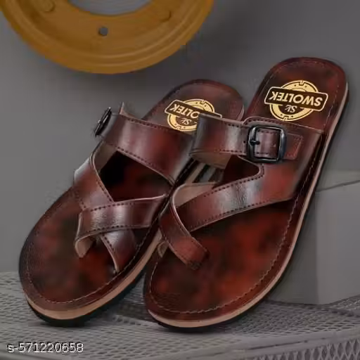 SWOLTEK Slippers for Men & Boys, Regular Wear Chappals, Lightweight Flip Flops for Bathroom & Home, Everyday Use, Black & Brown Tan, Summer & Monsoon Slippers