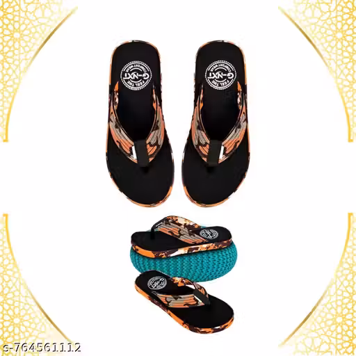 SWOLTEK Slippers for Men & Boys, Regular Wear Chappals, Lightweight Flip Flops for Bathroom & Home, Everyday Use, Black & Brown Tan, Summer Chappals
