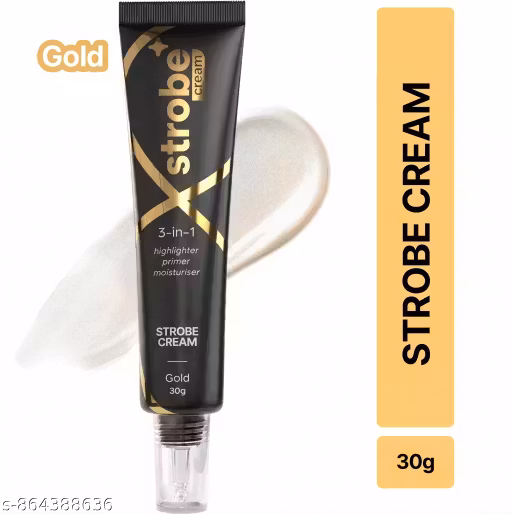OMAAYAA 3-in-1 Gold Strobe Cream | Illuminating Primer, Highlighter & Moisturizing Face Base | 30g