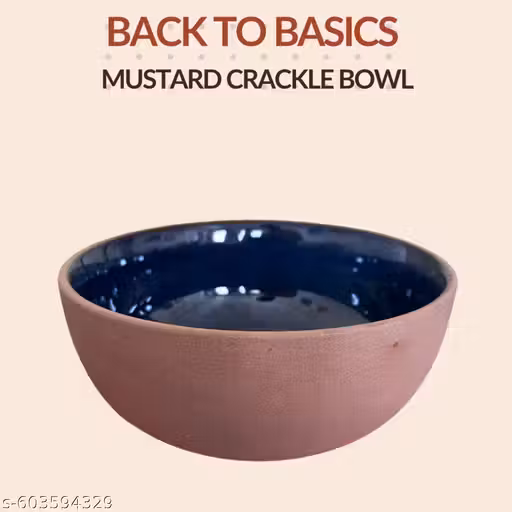 Mittory Ceramic Serving Bowl Sienna Ceramic Bowl, Blue (Pack of 1, Brown)